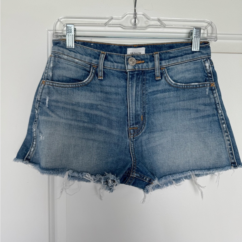 Hudson Jeans Blue Distressed Jean Shorts